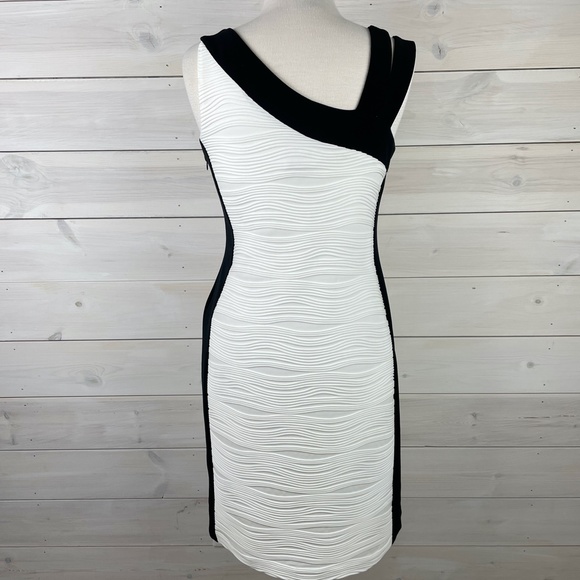 Joseph Ribkoff white ribbed sleeveless fitted dress - Picture 6 of 10